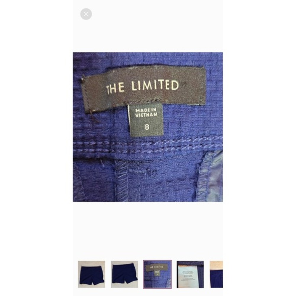 The Limited Womens Navy Blue Textured Pique Shorts Size 8 LMD180SS Stretch - Picture 4 of 6